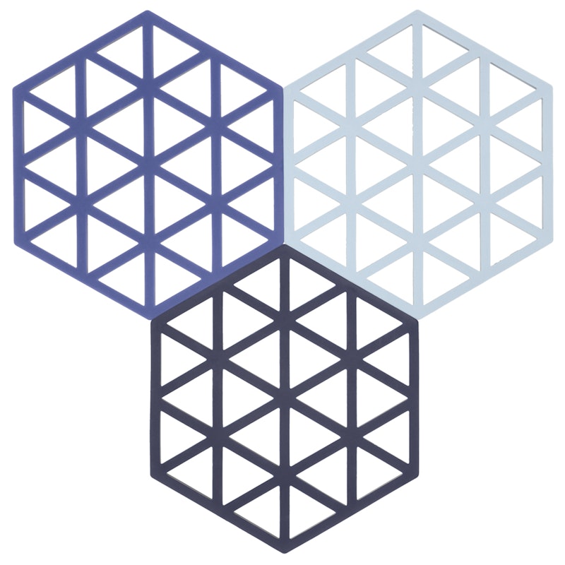 Triangle Grytunderlägg 3 Delar, Blå