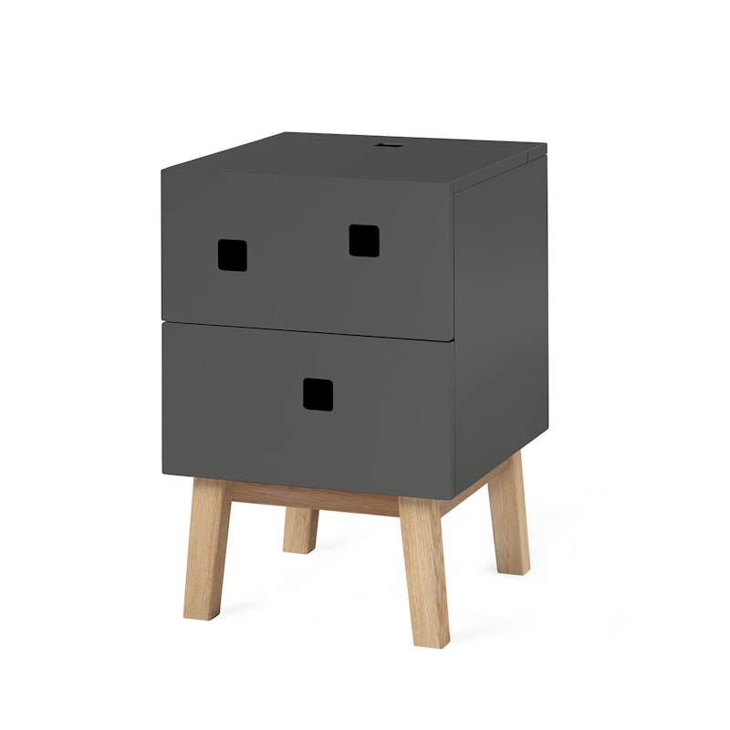Peep S1 Sängbord, Slate Grey/Ekben