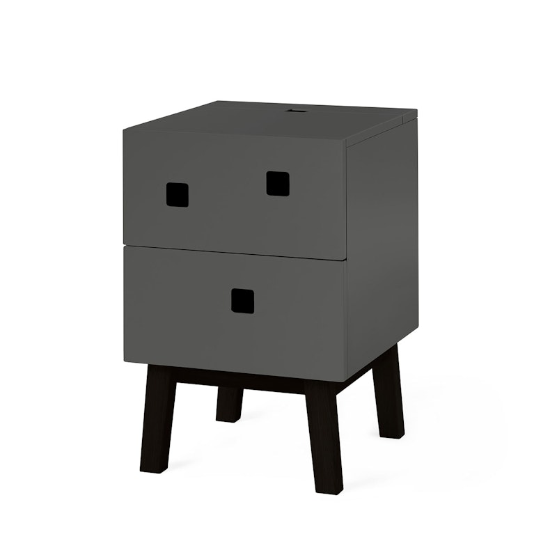 Peep S1 Sängbord, Slate Grey/Svart