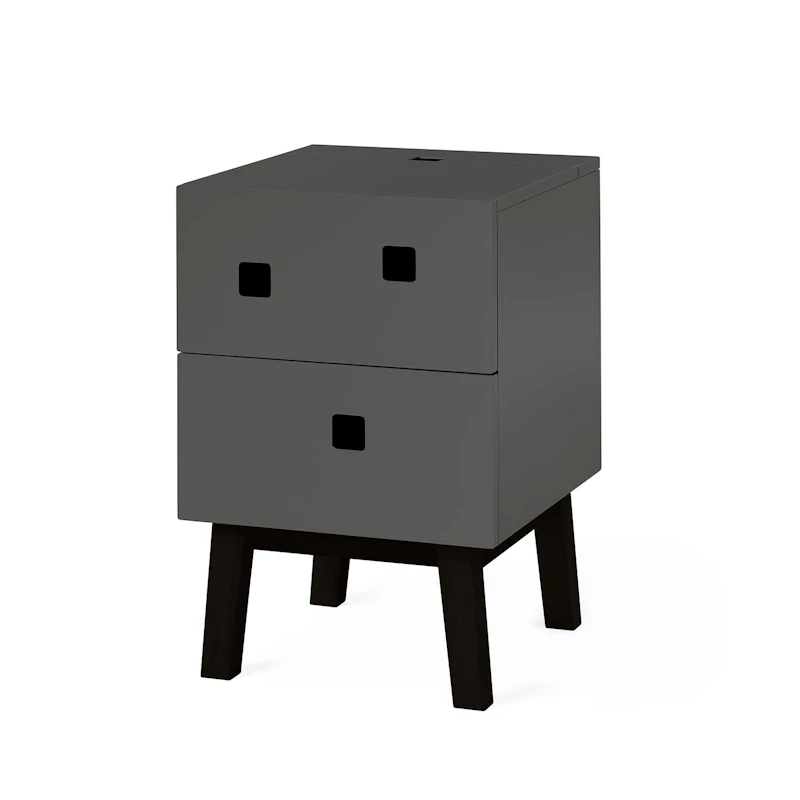 Peep S1 Sängbord, Slate Grey/Svart