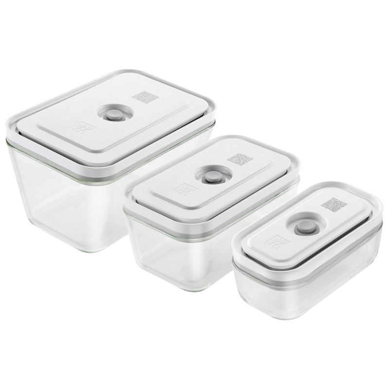 Fresh & Save Set Med Vakuumbehållare 3 Delar, Borosilikatglas